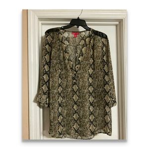 Sheer snakeskin print flowy top